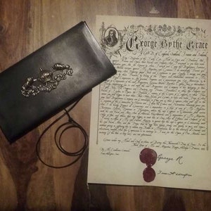Cartera de cuero y cartas de marca personales, réplica de licencia pirata, hecha a pedido, cosplay de la Edad de Oro de la Piratería, recreación histórica