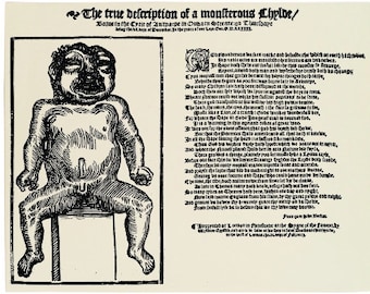 Replica 1565 Broadside Ballad - The true description of a monsterous chylde