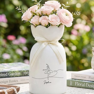 Personalized Ballet Dancer Vase,Custom Dance Vase,Custom Name Ballet Dancer Vase,Gift For Her, Modern Table Decor, Gift for Dancer