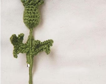 Flor de Cardo de Crochê Artesanal – Decoração Floral Escocesa