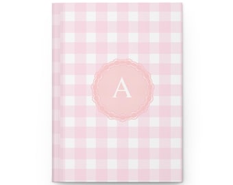 Personalisiertes rosa kariertes Hardcover-Tagebuch: Individuelles Tagebuch, Geschenk für Autoren