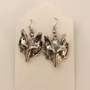 Earrings Wolf Earrings Gift For Her Wolf Head Earrings Drop Earrings Jewelry Wolf Heads Trendy Earrings