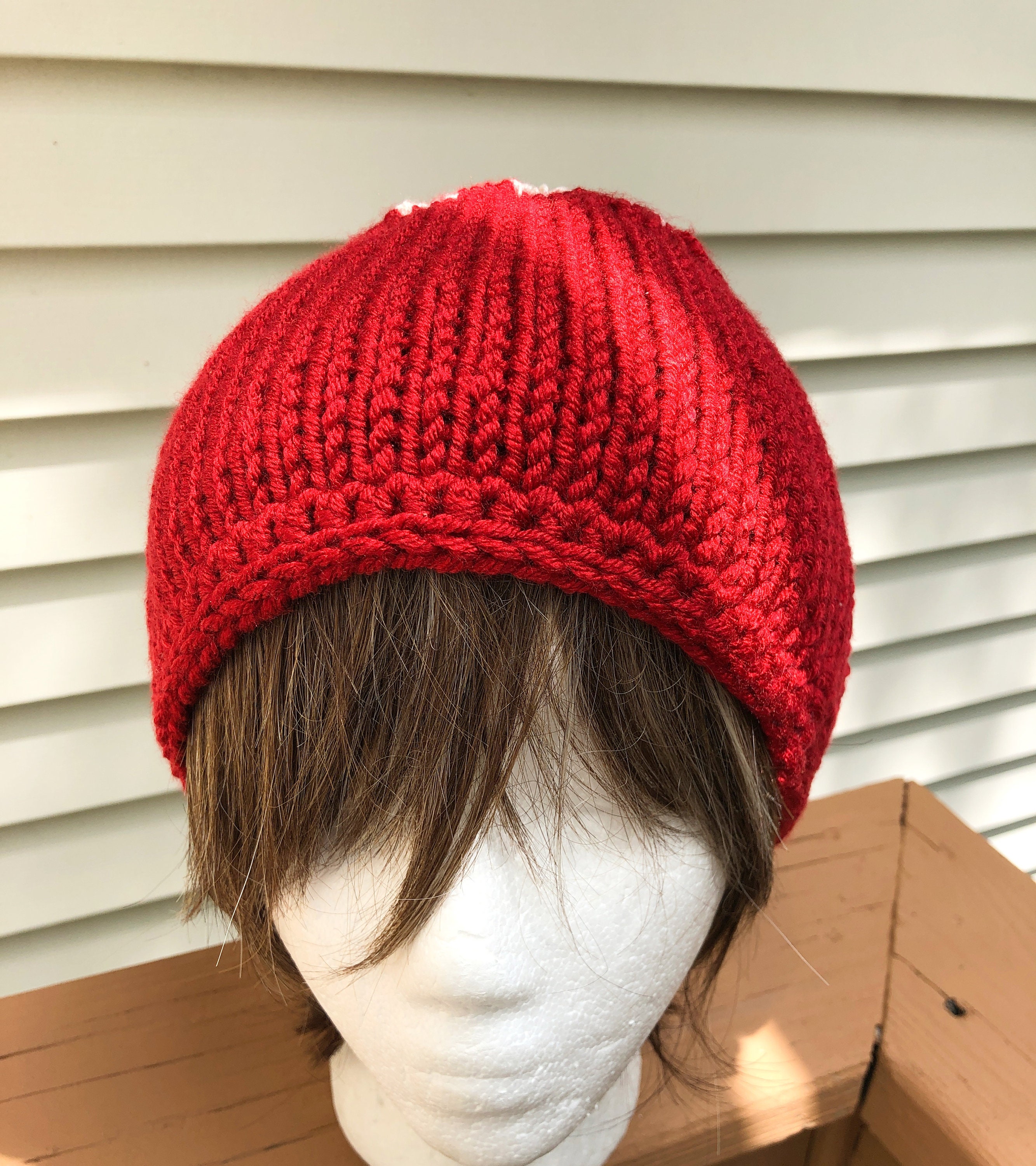 Red Knit Hat Knit Red Beanie Red Knit Hat Lacy Top Red Hat Etsy