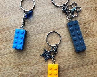 Brick Block Key Chain Building Block Key Chain Made with Authentic Lego Mini Blocks Key Chain Building Brick Key chain with Charms