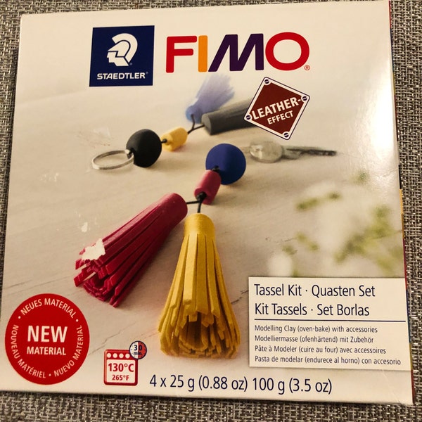 FIMO Tassel Kit Quasten Set Oven Bake Modeling Clay Tassel Kit Leather Effect Clay Accessories