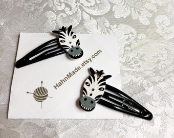 Hair Clips Zebra Hair Clips Snap Hair Clips Girls Hair Clips Gift for Girls Black and White Hair Clips Hair Accessories