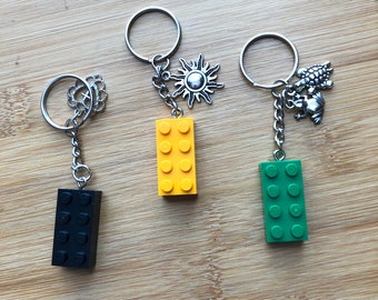 Brick Block Key Chain Building Block Key Chain Made with Authentic Lego Mini Blocks Key Chain Building Brick Key chain with Charms