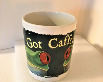 Got Caffeine? Coffee Mug Vintage Frog Mug Frog Mug Frog Collector Frog Coffee Mug