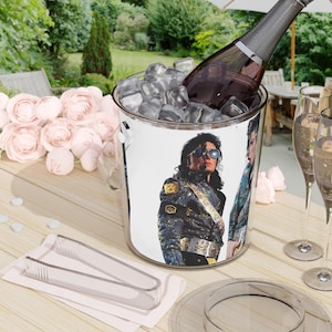 Michael Jackson Portrait Ice Bucket | Acrylic Ice Bucket with Handle