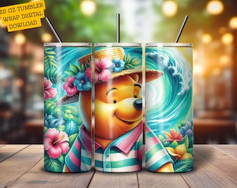 Winnie the Pooh Halloween PNG | Diseño de sublimación 3D para camisetas y vasos de 593 ml