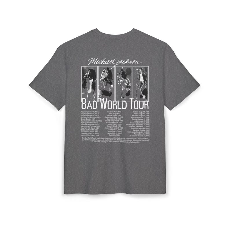 T-shirt Michael Jackson Bad World Tour 1987 Michael Jackson portrait ...