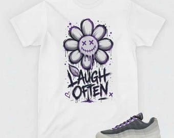 Daisy Laugh Often T-Shirt, AM 95 OG Big Bubble Bright Violet Matching Apparel