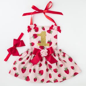 Strawberry 1st Birthday Outfit, Berry Sweet Birthday, Strawberry Birthday Dress, Pink Strawberry Birthday Dress, Strawberry Outfit, Birthday