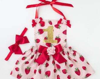Strawberry 1st Birthday Outfit, Berry Sweet Birthday, Strawberry Birthday Dress, Pink Strawberry Birthday Dress, Strawberry Outfit, Birthday