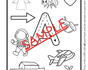 ABC Coloring Book | Digital Download | Christian Alphabet Coloring Pages A–Z with Bible Verse