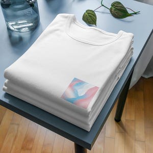 Subtle Pride colored T-Shirt | LGBTQI+ & Trans | Watercolor Wildflower Bouquet T-Shirt | Floral Chest Patch, Back Bloom Print