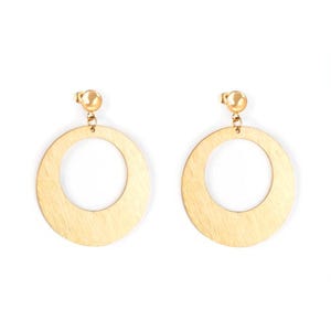FashionJewellery, brincos de argola banhados a ouro 18K à prova d'água, pequeno presente, LuxeDesignJewels