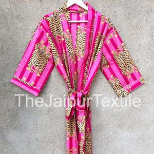 Handmade Cotton Kimono Robe | Soft Bathrobe, Lounge & Sleepwear, Boho Dressing Gown for Women