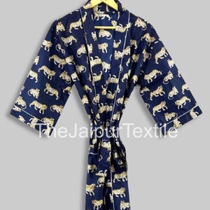 Handmade Cotton Kimono Robe: Boho Floral Print Lounge Wear