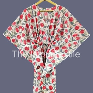 Cotton Kaftan Indian Floral Kaftan Long Caftan Dress For to be Moms Beach Cover up Sleepwear Indian Kaftan Maxi Dress Bikini Cover Up Caftan