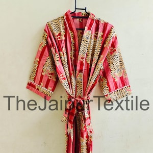 Handmade Cotton Kimono Robe: Boho Floral Loungewear