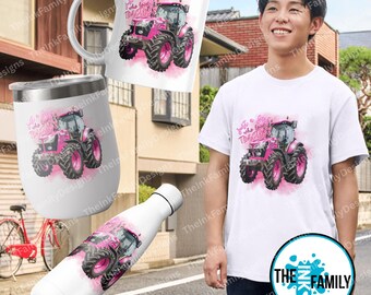 Pink Tractor - Etsy