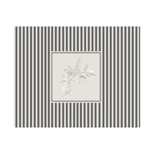 Striped Minimalistic Floral Wall Art Set of 3 | Digital Print Set | Botanical Prints for Gallery Wall