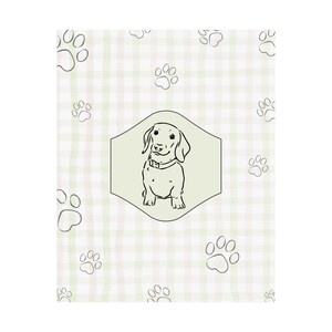 Dachshund Art Print: Green Checkerboard Weiner Dog (Digital Download 8x10 PNG File)