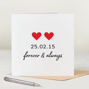 Forever And Always, Love Card, Personalised Anniversary Card, Romantic Card, Husband Wife, Boyfriend, Girlfriend
