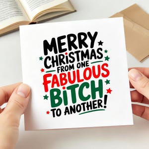 Från en fantastisk tik till en annan, roligt julkort