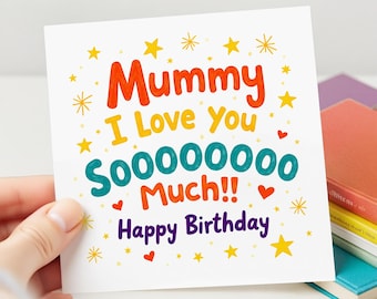 Gepersonaliseerde kaart, mama ik hou zoveel van je, verjaardagskaart voor mama