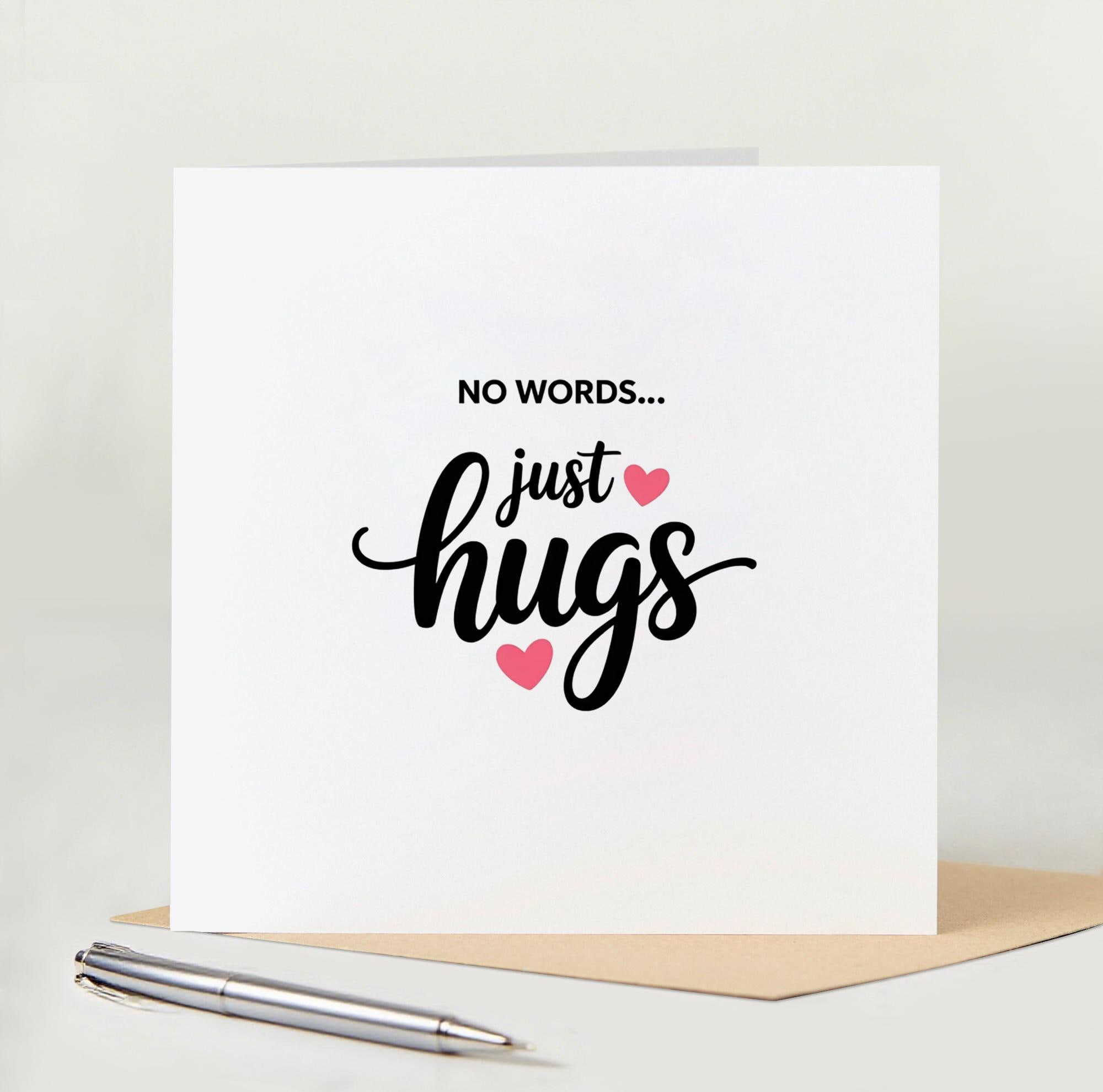 No Words Just Hugs Quote - Thinking Of You Card - Lu Lu's Gift Company