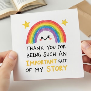 Teacher Thank You Card, Thank You For Being Part Of My Story Card, End Of School, Appreciation, Mentor, Best Friend, Friend, Personalised