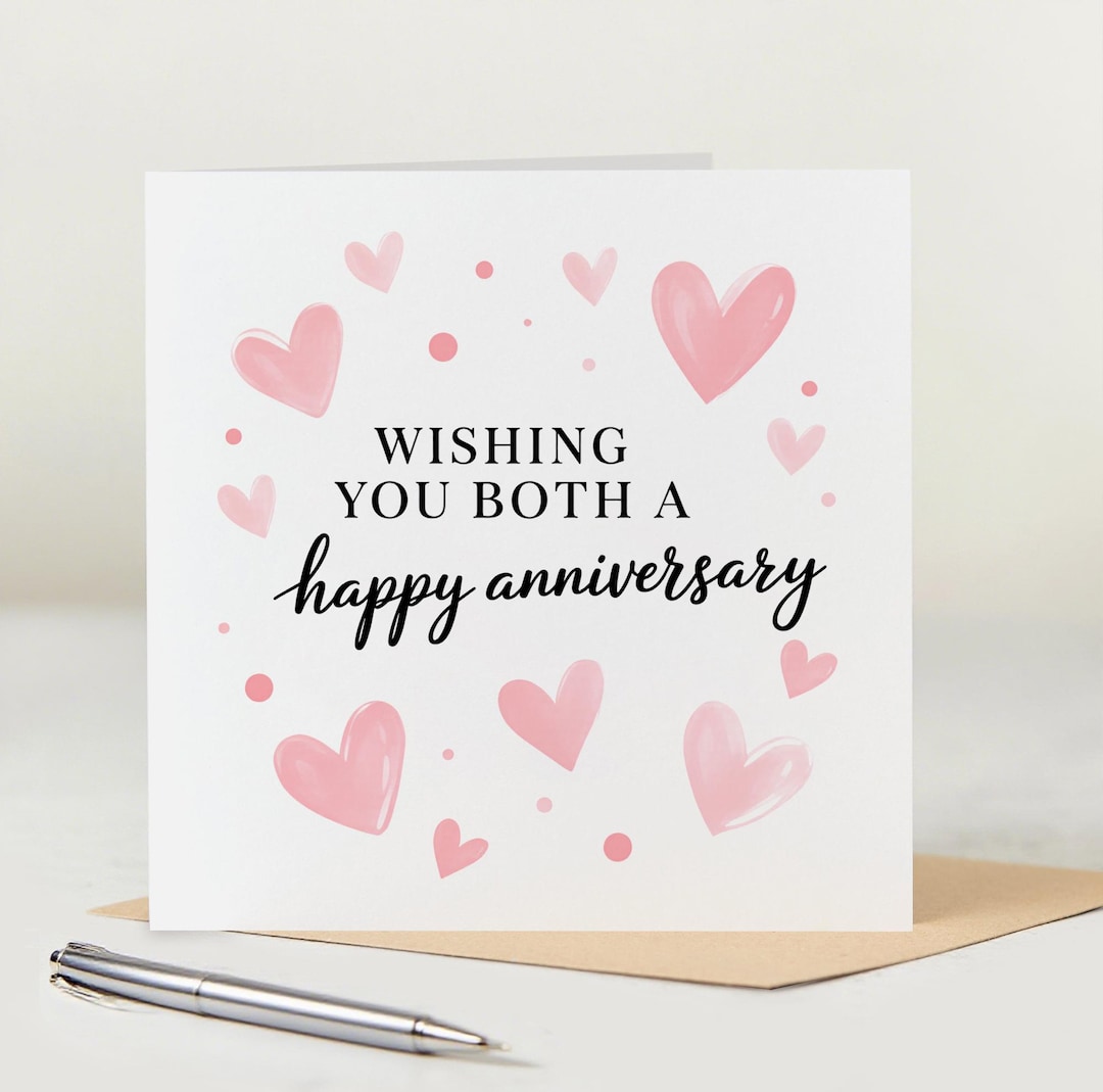 Wishing You Both A Happy Anniversary Card - Couple Card - Etsy