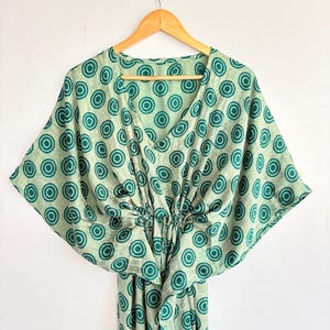 Floral Silk Kaftan, Boho Saree Dress, Plus Size