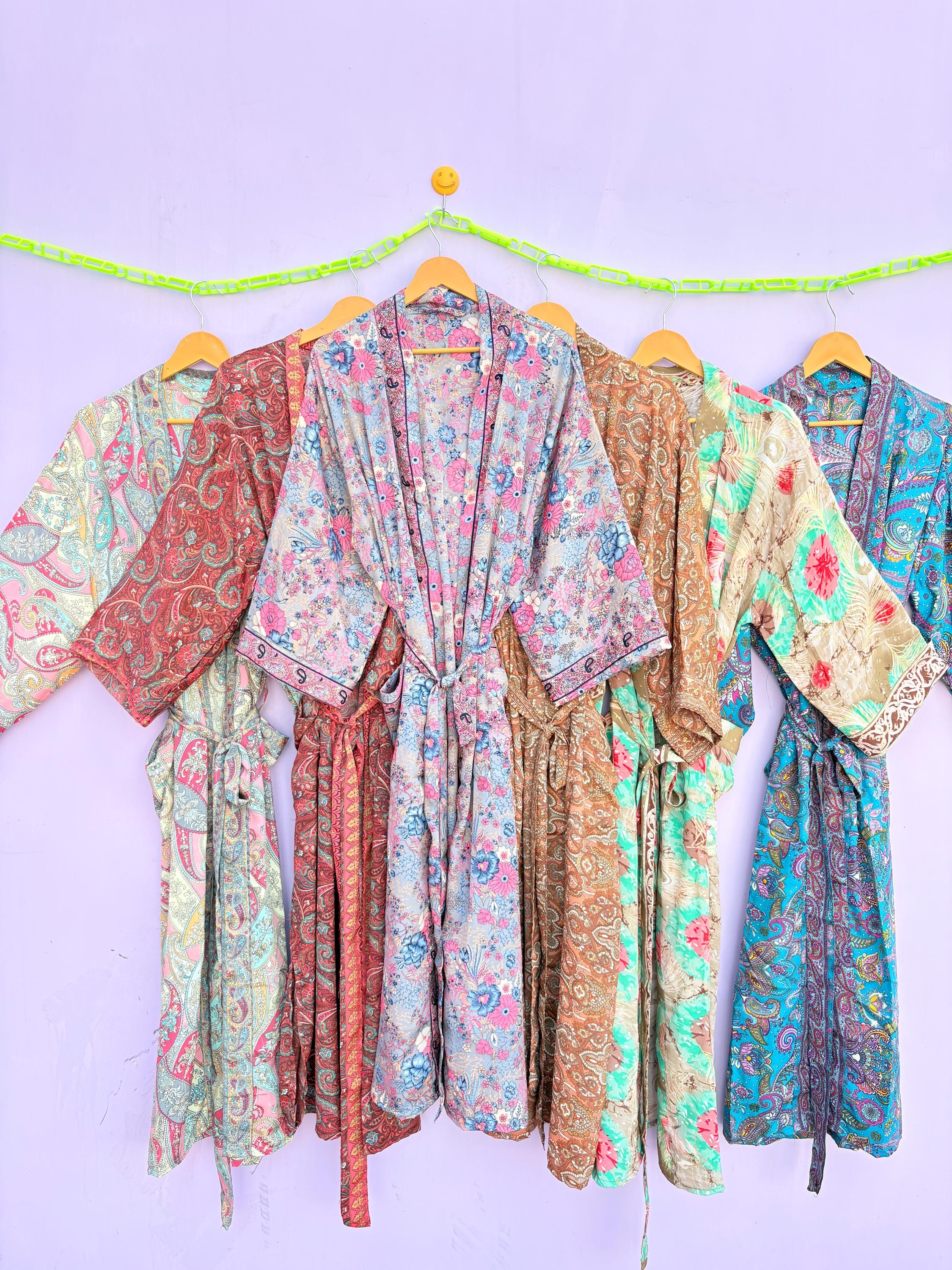 Kasturi Silk Robe - Luxury Pure Silk Kimono Bathrobe for Women, Elegant Bridal & Loungewear Gift