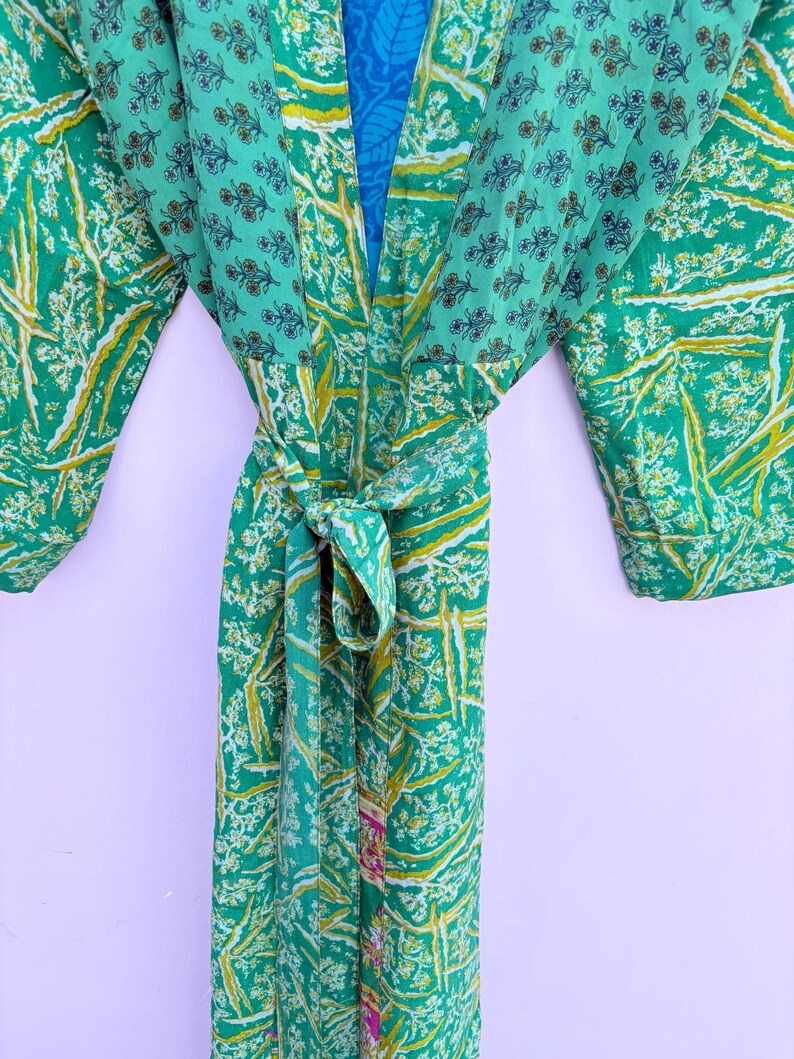 Luxury Crepe Silk Kimono Robe, Soft Silk Loungewear for Women, Handmade ...