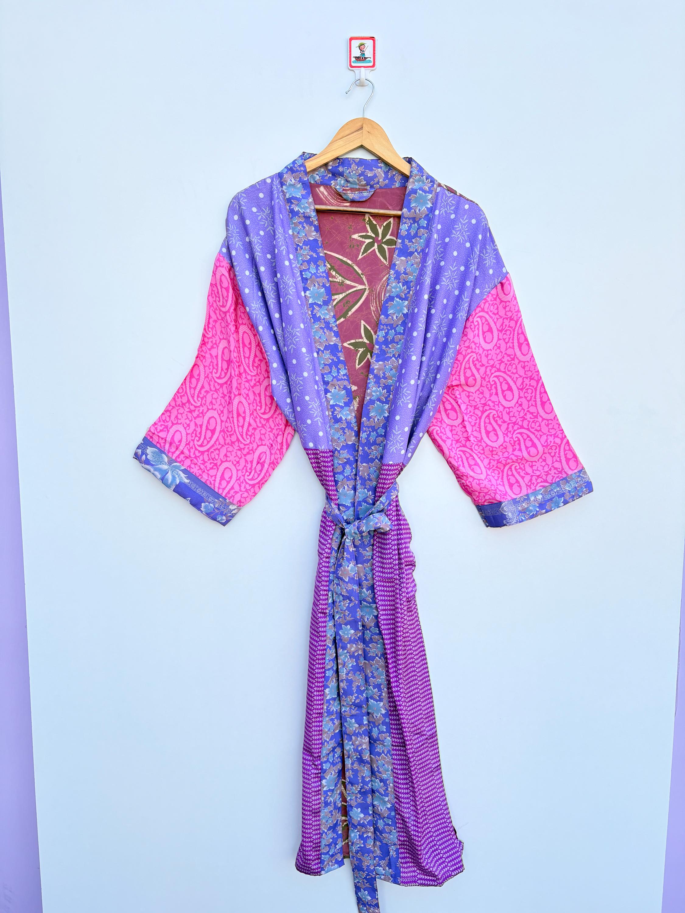 liberty silk dressing gown Pink Floral Silk Liberty Print Dressing Gown  pearllowe