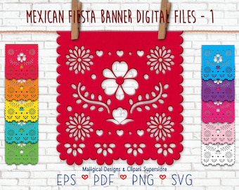 Mexican Papel Picado Banner - Fiesta Decor (Digital Files)