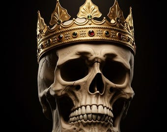 King Crowned Skull Flower Pot (Stl file)