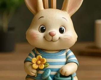 Rabbit Pen Holder Flower Pot (stl)