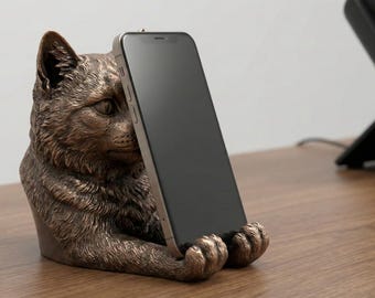 Cat bust phone holder (stl)