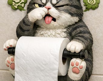Cat-designed toilet paper holder (stl)