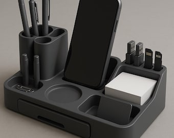 Multi-Purpose Desktop Organizer: STL File (250x150x85mm)