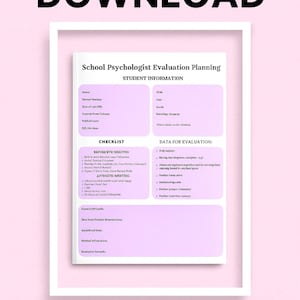 School Psychologist Evaluation Planner