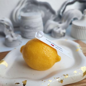 Lemon Candle | Realistic Fruit Candle | Handmade Soy Wax Candle | Unique Kitchen Decor | Gift for Foodies