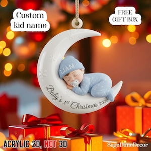 Die erste Weihnachtsverzierung des neuen Babys - Mond-Andenken-Geschenk