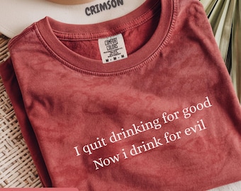 Comfort Colors® Bourbon Geschenke für Männer, Frauen, jetzt trinke ich für das Böse Shirt, Whisky Shirt, Whisky Geschenk Tshirt, Bourbon Männer Geschenk, Hemd Bourbon