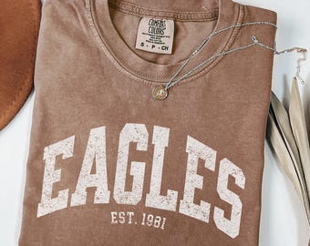 Maglietta personalizzata Eagles, maglietta mascotte vintage Eagles, maglietta della squadra Eagles, maglietta vintage Eagles Game Day, maglietta retrò Eagles, colori comodi