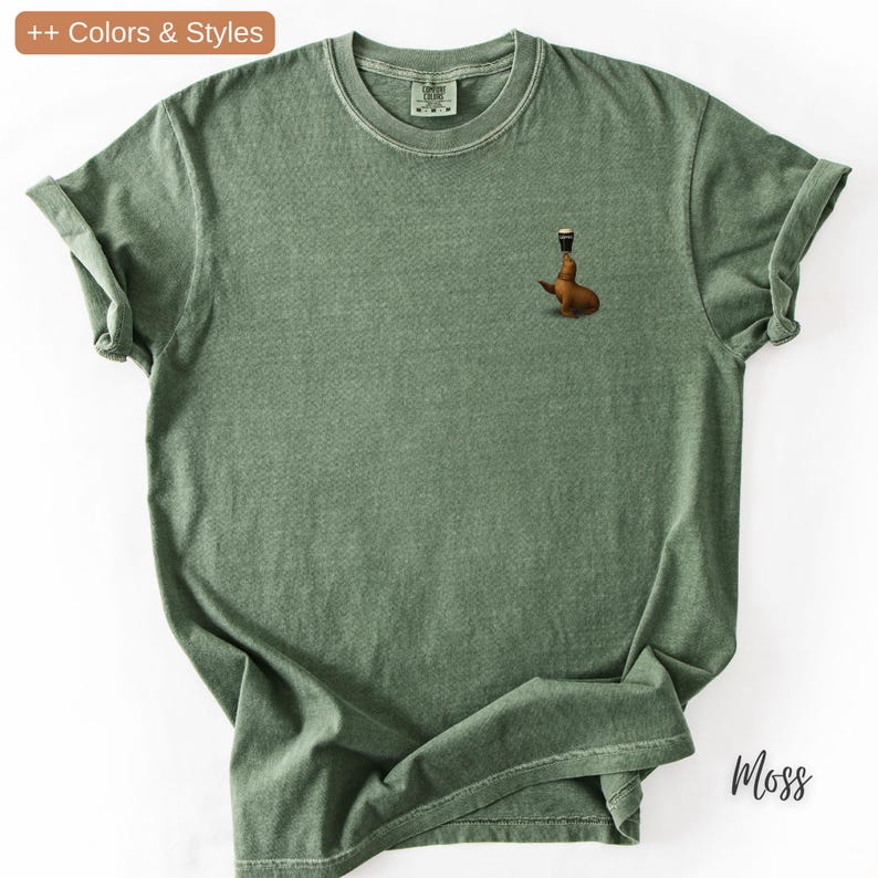 Sea Lion Stout T-Shirt - Guiness Shirt, Vintage Washed Cotton Guinness Fan Geschenk Unixex Shirt Bild 2